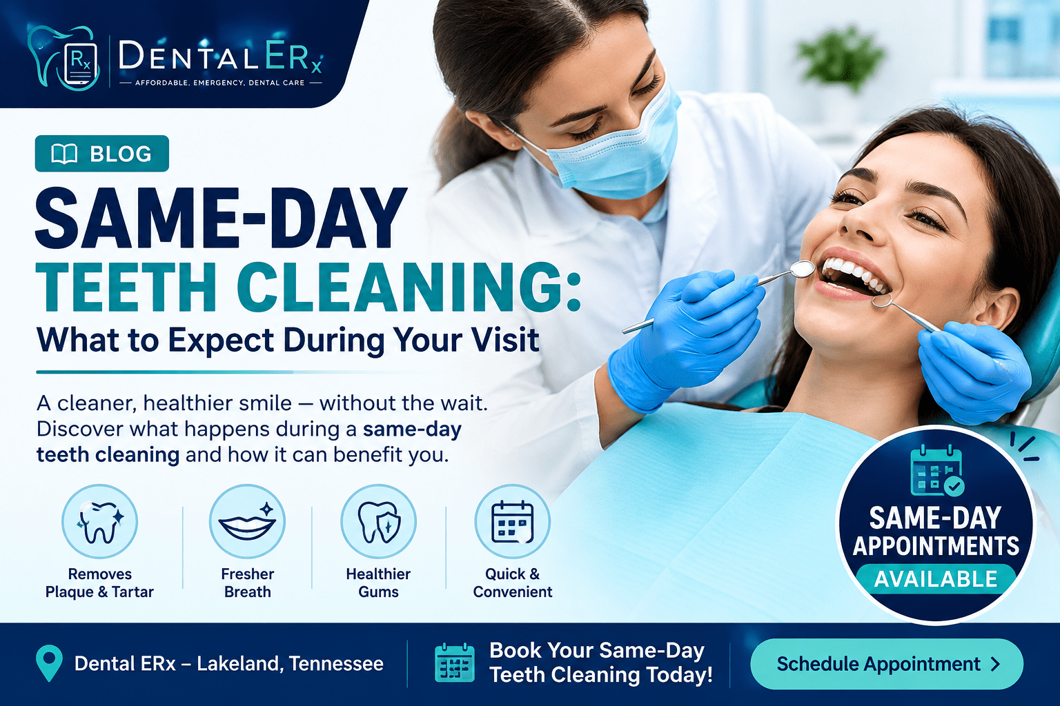 Patient Receiving a Same-Day Professional Teeth Cleaning