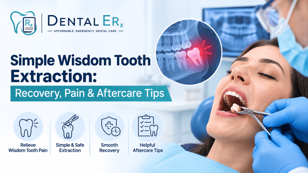 Patient undergoing a simple wisdom tooth extraction