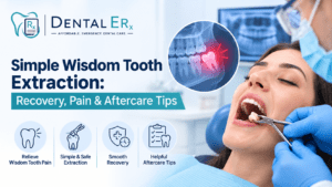 Patient undergoing a simple wisdom tooth extraction